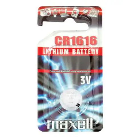 Maxell: Alkalische Lithium-Knopfzelle CR1616 1 Stück in Blisterverpackung