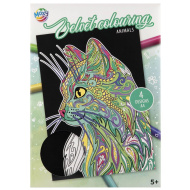 4-seitiges Samt-Ausmalheft mit Tiermotiven