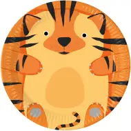 8-teiliges Pappteller-Set mit Tigermuster, 23 cm