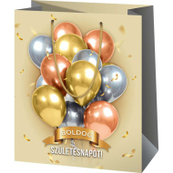 Alles Gute zum Geburtstag! Mittelgroße Geschenktasche mit Luftballonmuster 18 x 10 x 23 cm