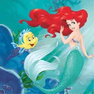 Ariel die kleine Meerjungfrau Papierserviettenset – 2-lagig, 33x33 cm, 20 Stück