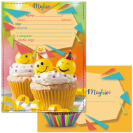 Ars Una: 10-teiliges Einladungskarten-Set mit Muffin-Motiv und Umschlägen