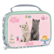 Ars Una: Cute Animals Tea Party – Thermo-Snacktasche mit Katzenmotiv, 20 x 14 x 6,5 cm