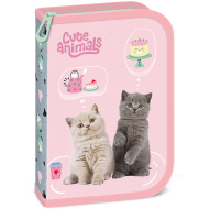 Ars Una: Cute Animals Tea Party – aufklappbares, gefülltes Federmäppchen mit Katzenmotiv, 12,8 x 19,3 x 3,6 cm