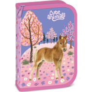 Ars Una: Cute Animals, gefülltes, klappbares Federmäppchen mit Pferdemotiv, 13 × 19 × 4 cm