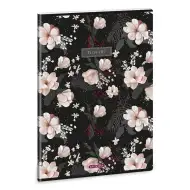Ars Una: Flowery Black extra Ringbuch kariertes Heft A/4