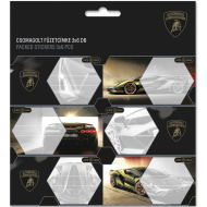 Ars Una: Gelbe Heftaufkleber mit Lamborghini-Motiv, verpackt, 3x6 Stück
