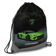 Ars Una: Grüner Turn- und Sportbeutel mit Lamborghini-Motiv, 32 x 42 cm