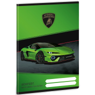 Ars Una: Grünes Hausaufgabenheft mit Lamborghini‑Motiv, 38 Blatt, A5