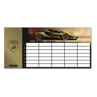 Ars Una: Lamborghini – goldfarbener, einblattiger, zweiseitig bedruckter Stundenplan
