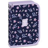Ars Una: Navy Bloom blumiges, aufklappbares, gefülltes Federmäppchen 12,8 x 19,3 x 3,6 cm