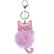Ars Una: Pompon-Tasche - lila Katze