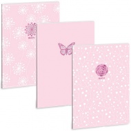 Ars Una: Soft Touch Pink Spring, mit zusätzlicher Klammer, Blankoheft, A4
