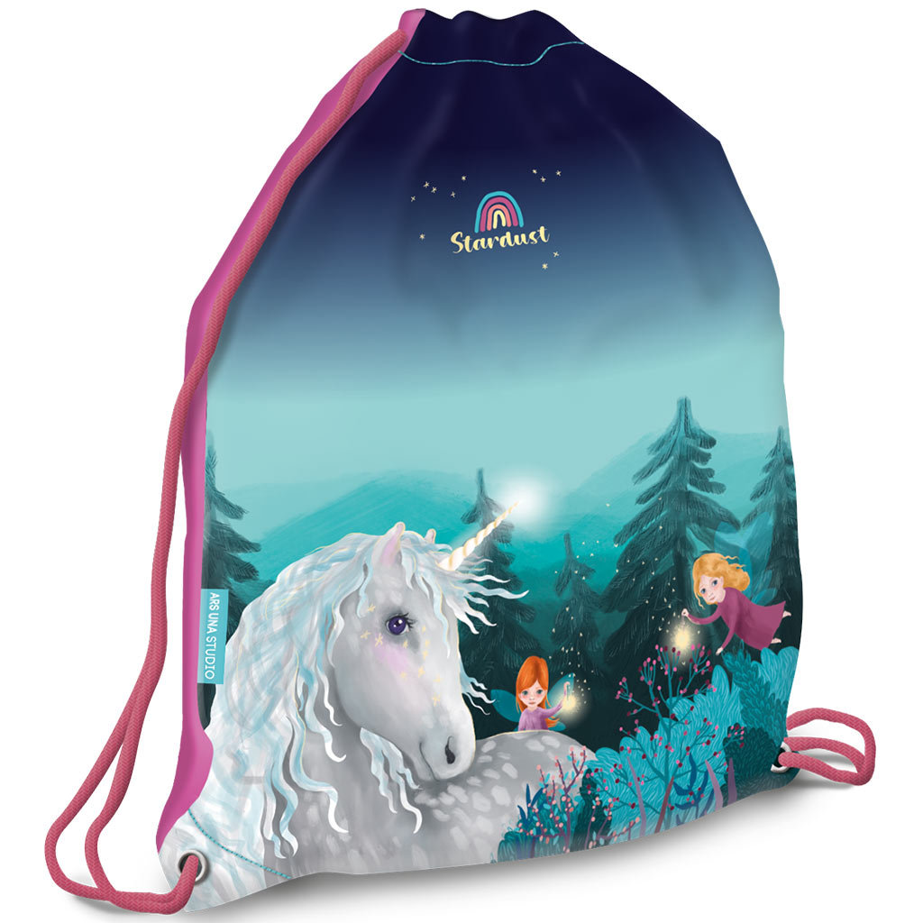 Ars Una: Stardust Einhorn gemusterter Turnbeutel, Sportbeutel 32x42cm