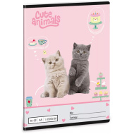 Ars Una: Süße Tiere - Teeparty A/5 liniertes Heft für die 1. Klasse 14-32