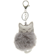 Ars Una: Tasche mit Pompon – graue Katze