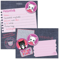 Ars Una: Think Pink Katzen-Einladungsset, 10-teilig, mit Umschlägen