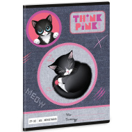 Ars Una: Think Pink schwarzes, mit Katzenmotiv kariertes Heft A5 27–32