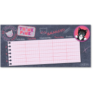 Ars Una: Think Pink, süßer Stundenplan mit Katzenmotiv, ein Blatt, beidseitig bedruckt