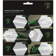 Ars Una: Verpackte Heftaufkleber mit grünem Lamborghini‑Motiv, 3x6 Stück