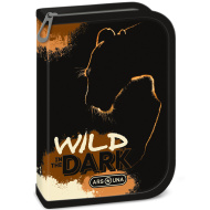 Ars Una: Wild in der Dunkelheit, mit Löwenmotiv, aufklappbares gefülltes Federmäppchen, 12,8 x 19,3 x 3,6 cm