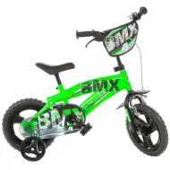 BMX 12” Kinderfahrrad mit Stützrädern in Grün-Schwarz – Dino Bikes Fahrrad
