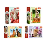 Bezaubernde Tiere 54-teiliges Mini-Puzzle 4 Arten - Trefl