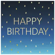 Blaues zweilagiges Papierservietten-Set mit "Happy Birthday"-Aufschrift, 20 Stück.