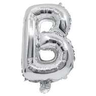 Buchstabenförmiger Folienballon in Silber – Buchstabe B, 32 cm