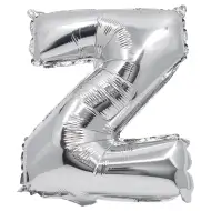 Buchstabenförmiger Folienballon in Silber – Buchstabe Z, 32 cm