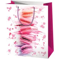 Cardex: Exklusive Geschenktasche mit Macaron-Muster, groß, 26x13x33 cm