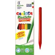 Carioca: Plastello Wachsmalstift-Set mit haltbaren Farben, 6 Stück