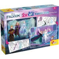 Die Eiskönigin 2 in 1 Maxi 2x60 Teile Puzzle und Malset 50x35 cm – Lisciani