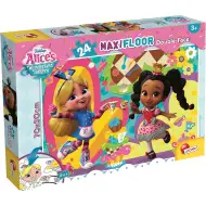 Disney Alice im Wunderland 2-in-1 Maxi-Puzzle mit 24 Teilen und Malbuch 70x50cm – Lisciani