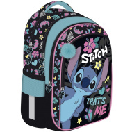 Disney Schultasche/Rucksack mit Stitch-Motiv, 4-fächerig, mit blauem Pompon BPL58, 40x29x19 cm