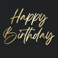Elegante Papierserviette mit "Happy Birthday"-Aufschrift – 2-lagig, 33x33 cm, 20 Stück