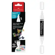 Faber-Castell: Black Edition Shake &amp; Paint doppelseitiger weißer Marker mit 3 mm und 1 mm Spitze