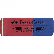 Faber-Castell: Kautschuk-Radierer blau/rot für Bleistift und Kugelschreiber
