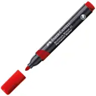 Faber-Castell: Permanenter Marker, roter alkoholbasierter Filzstift mit abgerundeter Spitze