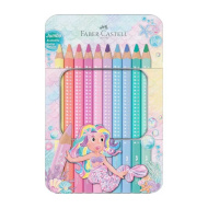 Faber-Castell: Sparkle Jumbo dreieckige Pastell-Buntstifte, 10er-Set in Metalldose