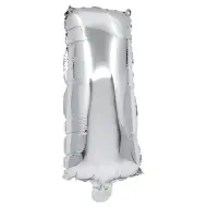 Folienballon in Buchstabenform – Buchstabe I, silber, 32 cm