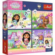 Gabis Puppenhaus, 4 x 88 Teile, Premium-Plus-Kinderpuzzle mit Poster - Trefl
