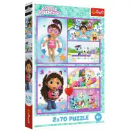 Gabis Puppenhaus ein spielerischer Tag 2x70-teiliges Puzzle - Trefl