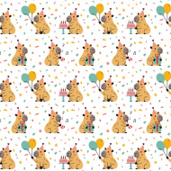 Geburtstags-Geschenkpapier mit Capybara-Motiv 100 × 70 cm