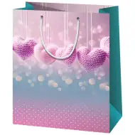 Gehäkelte Herzen große Geschenktasche 27x14x33cm