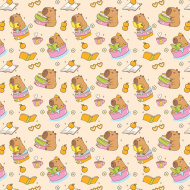 Geschenkpapier mit Capybara-Motiv 100 × 70 cm