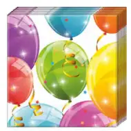 Glänzende Luftballons 2-lagige Papierserviette 20 Stück