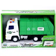 Grüner Müllwagen mit Licht