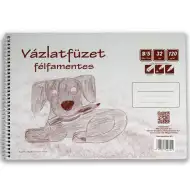 Halbformatiges Spiral-Skizzenbuch B/5, 32 Seiten, 120g