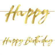 Happy Birthday Girlande – in Goldfarbe